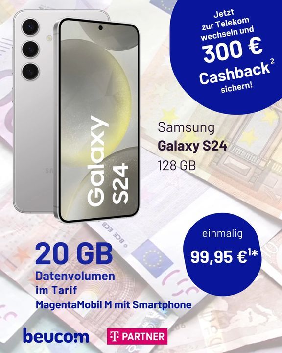 Galaxy AI is here ✨ Sichere dir jetzt dein Galaxy S24 zum Vorteilspreis von nur 99,95 €*

300 € Cashback*auf die Hauptkarte bei vielen MagentaMobil Tarifen sichern. Jetzt zur Telekom wechseln und Rufnummer mitbringen.
Sichere dir jetzt deinen Beratungstermin bei unseren Experten vor Ort ➡ https://shopseite.telekom.de/west/hagen/mittelstr-1

🤫 Tipp: Verbinde deinen Festnetz und Mobilfunkvertrag und profitiere von noch mehr Vorteilen.
.
.
.
#mobilfunk #mobilfunkangebote #samsung #samsungS24 #cashback #angebot #angebotderwoche #samsunggalaxy #telekom #telekomerleben #magentamobil #telekompartner #beucom #hagen