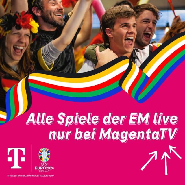 Sei bei der UEFA EURO 2024TM #volldabei – mit MagentaTV! Denn nur da siehst du alle 51 Spiele live. Worauf wartest du? Wähl jetzt deinen Tarif!

#telekom #magentatv #em2024 #hagen #beucom