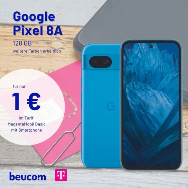 Mehr Power für deinen Alltag. Mit Google AI. ✨

Sichere dir das Google Pixel 8A für nur 1€ einmalig! 

Im Tarif MagentaMobil Basic mit Smartphone bekommst du 5GB Datenvolumen für 34,95 € mtl. 

Natürlich haben wir noch mehr Geräte- und Tarifvarianten. Sprich uns einfach an.
Du möchtest das persönlich tun? Kein Problem. Hier Termin ohne Wartezeit buchen ➡https://shopseite.telekom.de/west/hagen/mittelstr-1